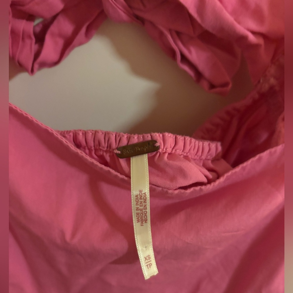 Free People Isabella Maxi Dress Pink, 100% Cotton, Bohemian Beach, Size XS - Picture 4 of 5